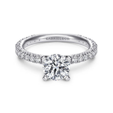 14KW Diamond Engagement Semi-Mount Ring, .42 CTW